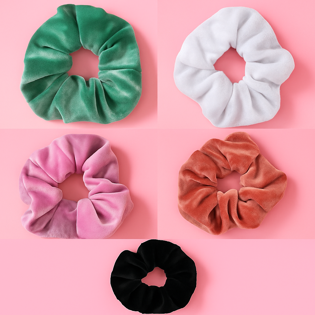 5 Flannel Hair Tie Set